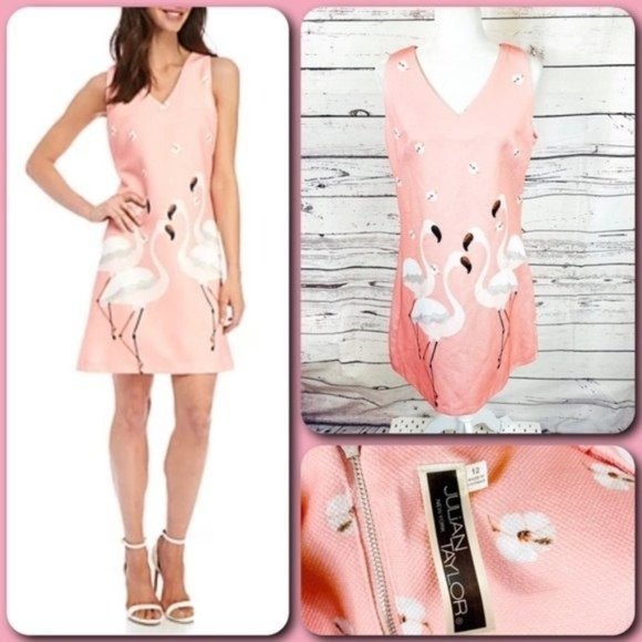 Julian Taylor Pink Flamingo Vneck 